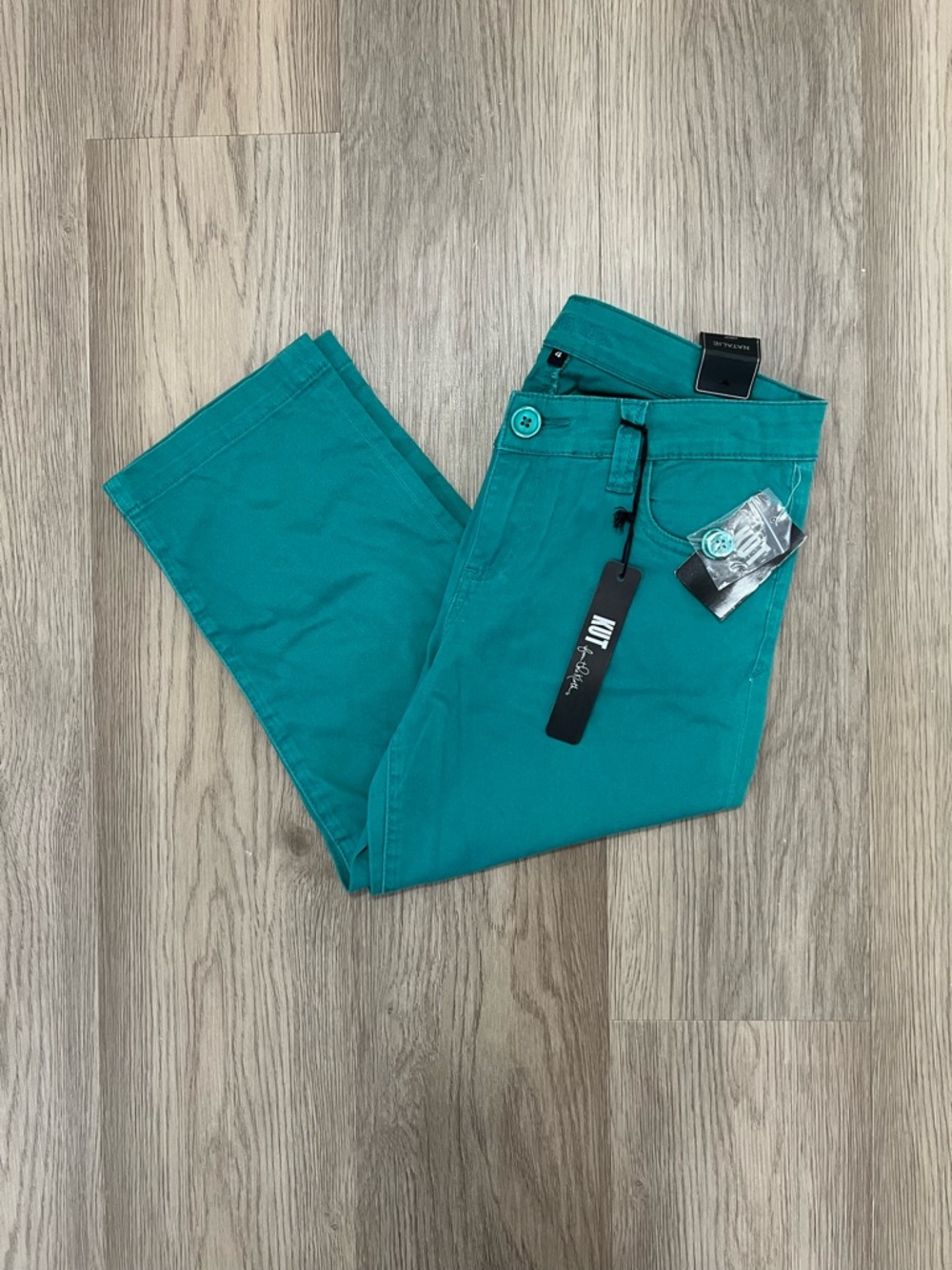 KUT from the Kloth Natalie Crop Pants Venus Teal Size 4 NWT